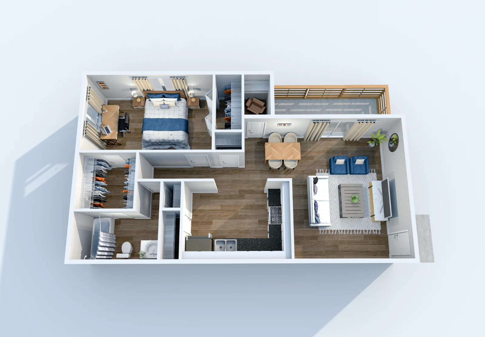 Brickyard Flats — floor plan, Plan A3 · 1 bed · 1 bath · 812 sq ft